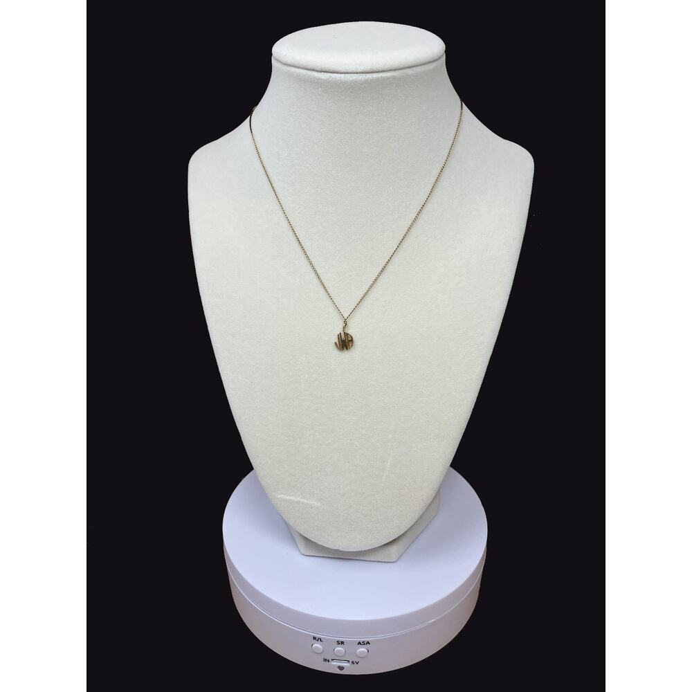 Vintage 1950s 14K 15 1/4" 1.0mm 1.39g Gold Initial Pendant Flat Chain Necklace